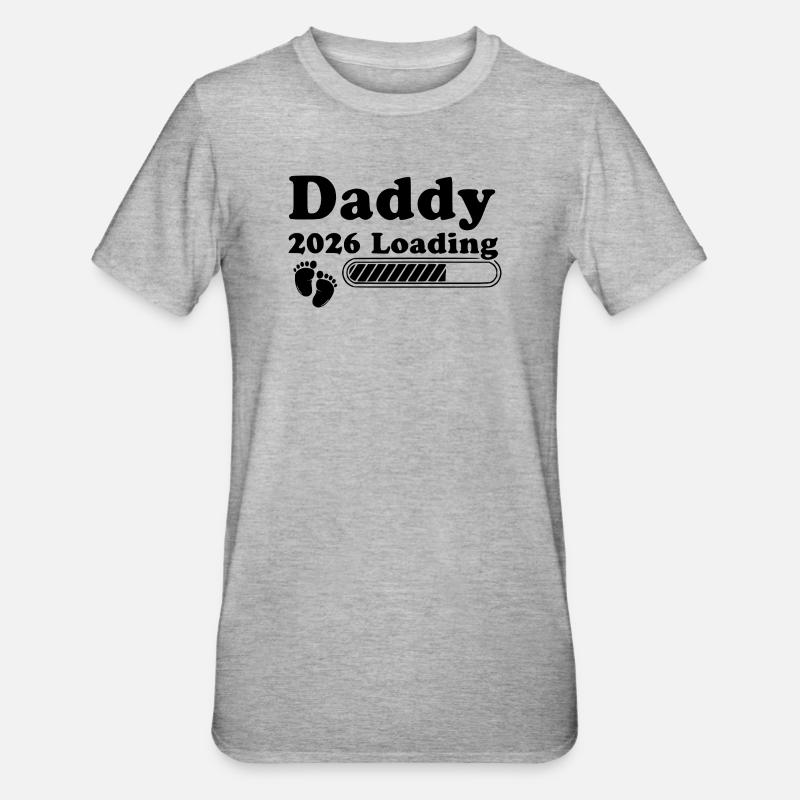 Daddy 2026 Loading - Unisex Polycotton T-Shirt - Grau meliert