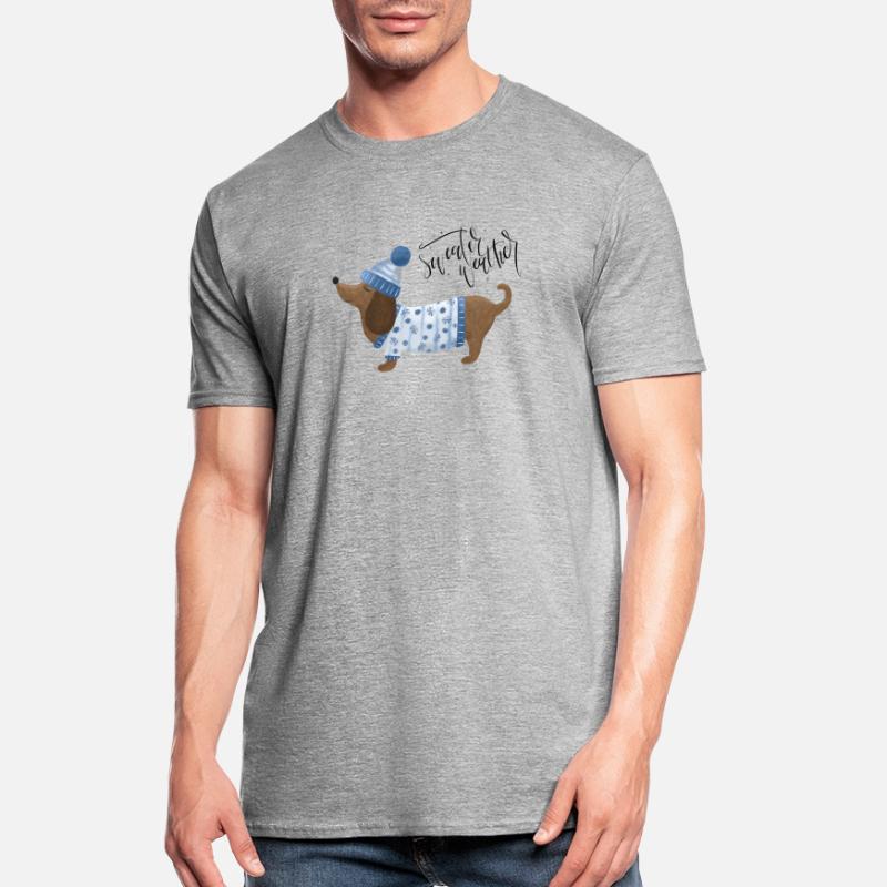 Teckel avec pull et chapeau Pull Météo bleu T-shirt polycoton Unisexe