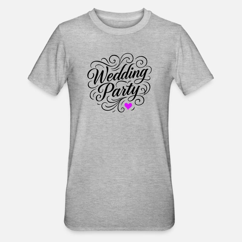 Fête de mariage Fête de mariage - T-shirt polycoton Unisexe - gris chiné