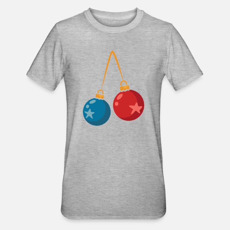 Conception de décoration de boules de Noël colorées - T-shirt polycoton Unisexe - gris chiné