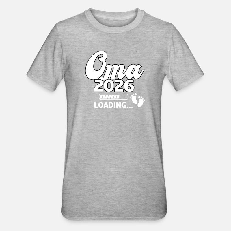 Oma 2026 Loading Design - Unisex Polycotton T-Shirt - Grau meliert
