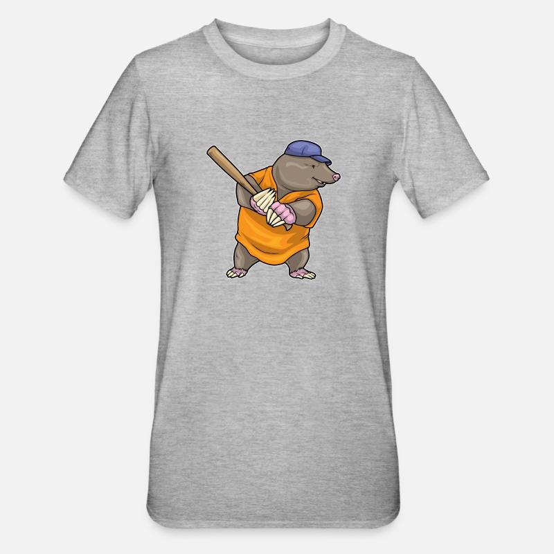 Taupe Baseball Batte de Baseball - T-shirt polycoton Unisexe - gris chiné