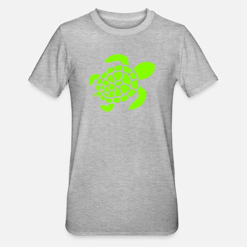 Turtle Logo Turtle Shell Pattern Icon - Unisex Polycotton T-Shirt - heather grey