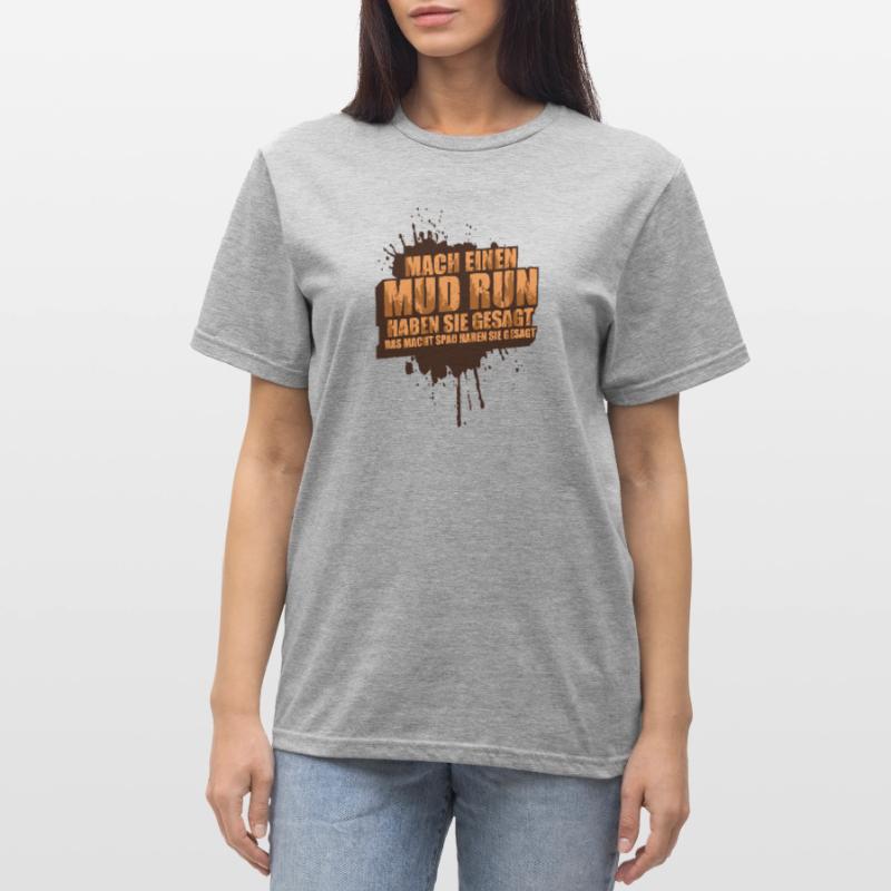 Faire une course dans la boue, une course dans la boue, une course dans la boue, une course dans la boue T-shirt polycoton Unisexe