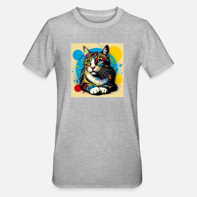 chat - T-shirt polycoton Unisexe - gris chiné