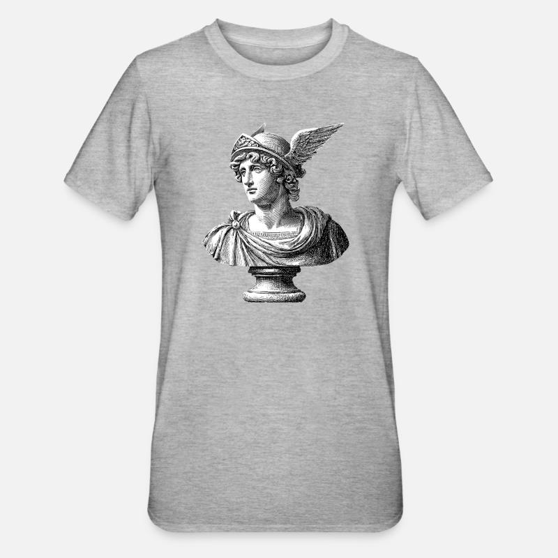 Buste antique Hermès - Gravure classique - T-shirt polycoton Unisexe - gris chiné