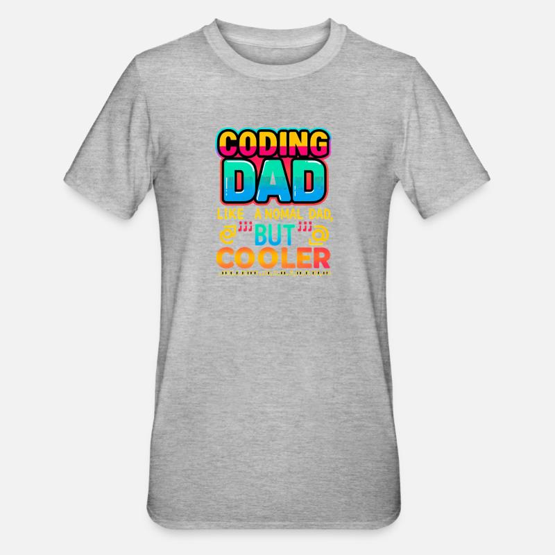 Programmieren Papa Cooler, Programmierer - Unisex Polycotton T-Shirt - Grau meliert