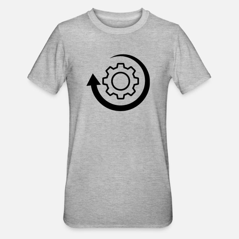 Image du logo de la roue de rotation - T-shirt polycoton Unisexe - gris chiné