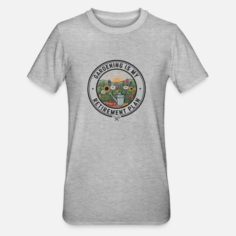 Jardinage Plan de retraite Retraité - T-shirt polycoton Unisexe - gris chiné