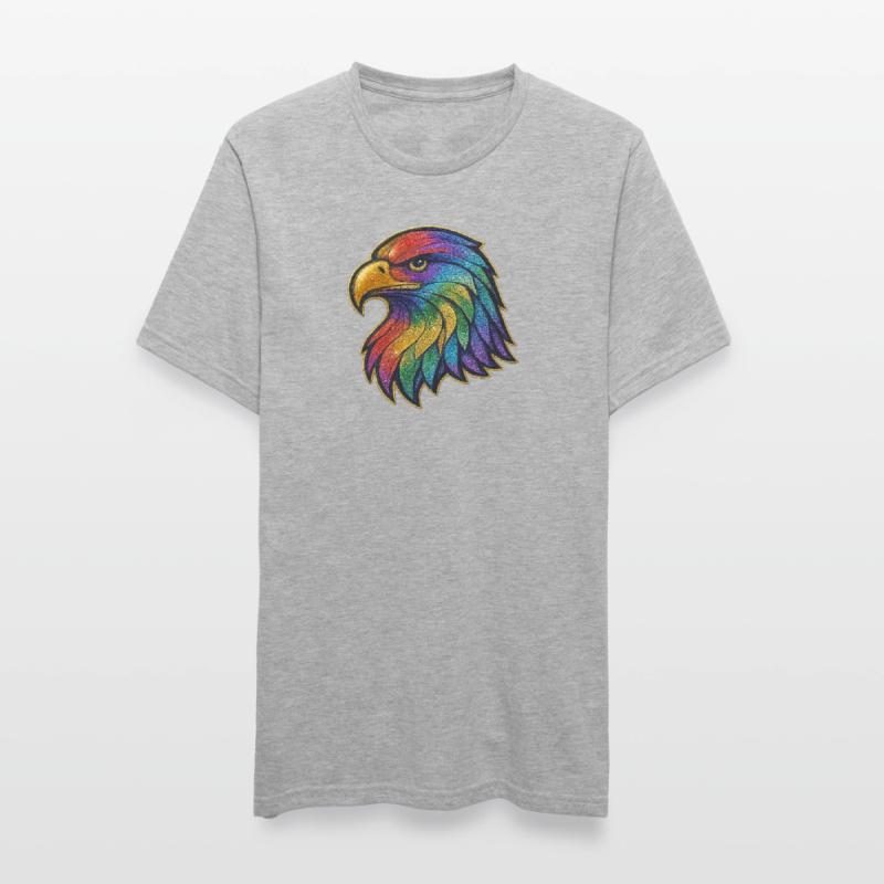 Rainbow Eagle Head Patch Unisex Polycotton T-Shirt