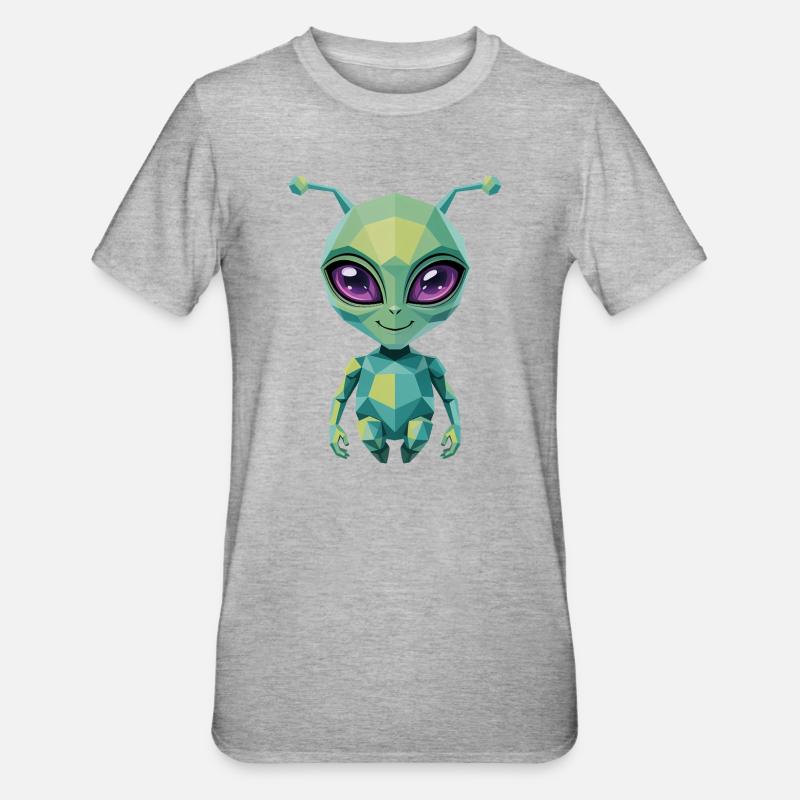 Alien - Cool Low Poly  Logo - T-shirt polycoton Unisexe - gris chiné