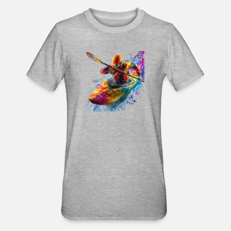 Kayak explosion de couleurs - T-shirt polycoton Unisexe - gris chiné