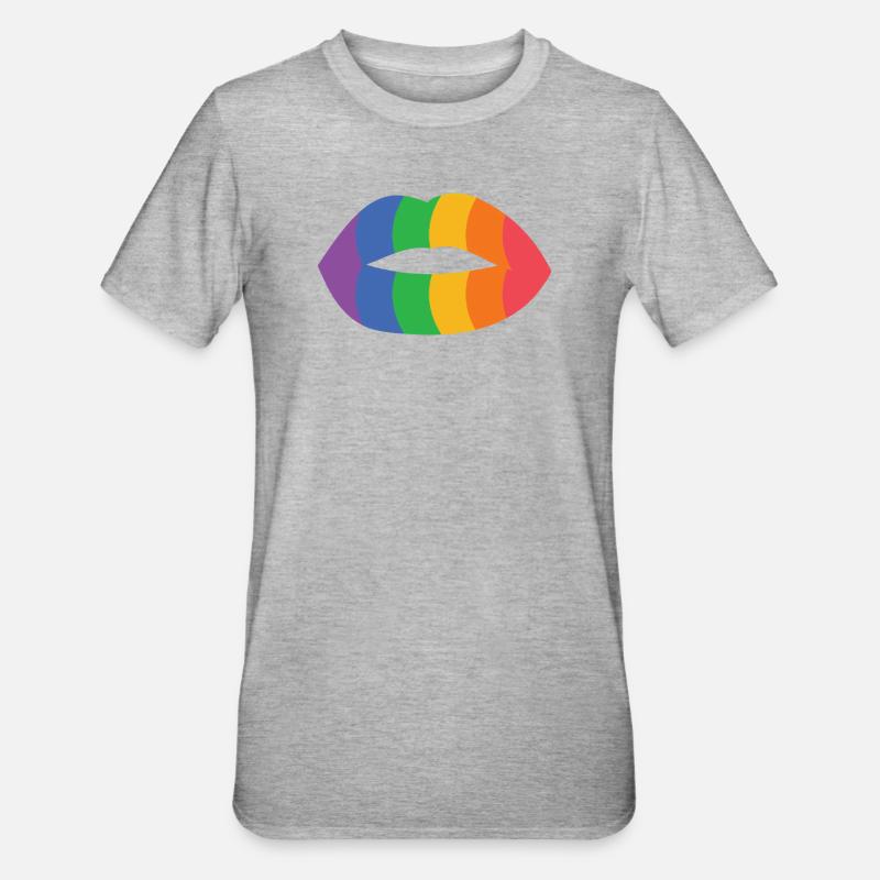 Rainbow Lips Impression d’art - T-shirt polycoton Unisexe - gris chiné