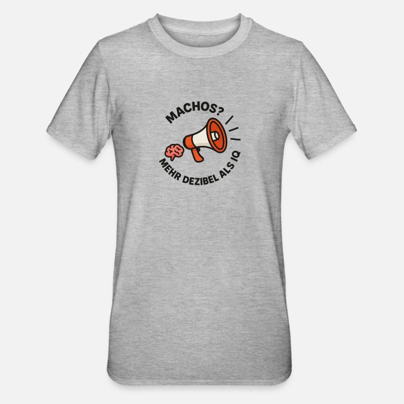 Megaphone Brain vs. Machos - Unisex Polycotton T-Shirt - heather grey