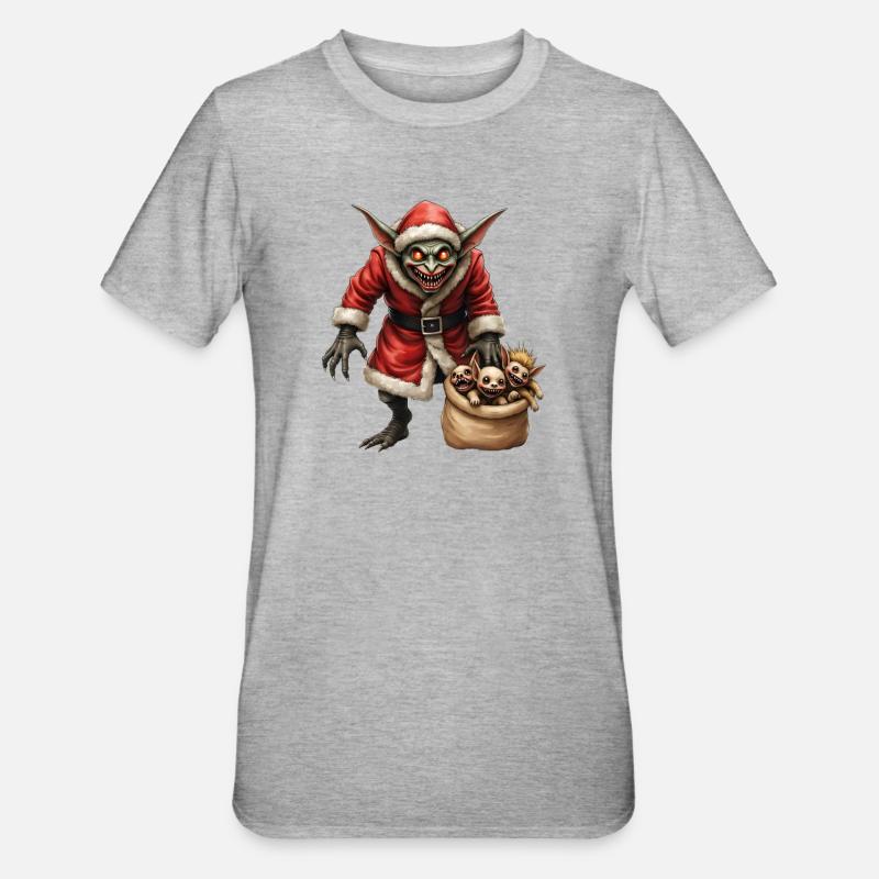 Gobelin de Noël avec des créatures - T-shirt polycoton Unisexe - gris chiné