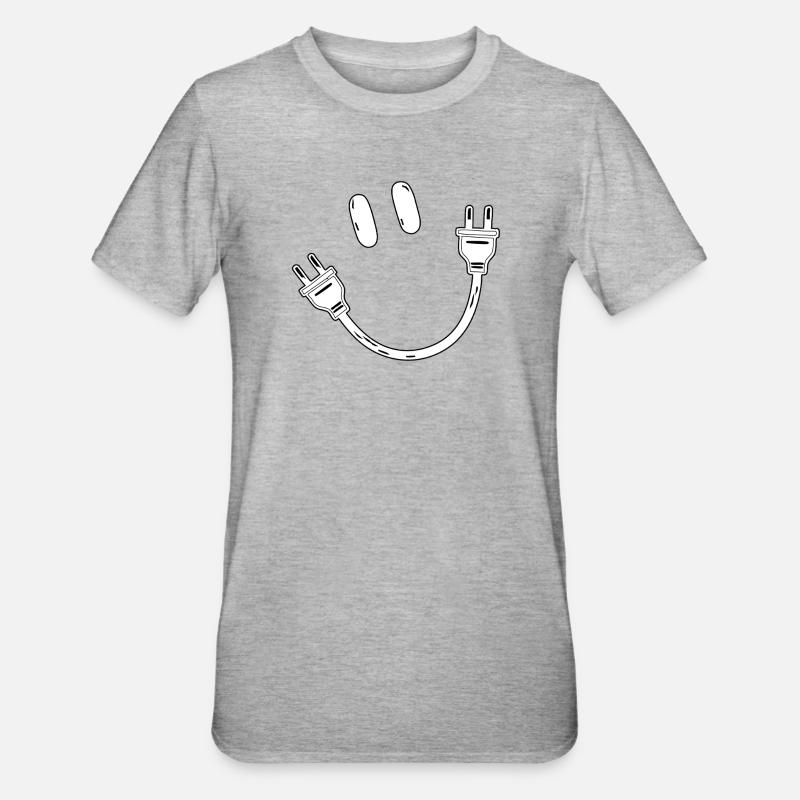 Electricity Schuko Plug Socket Electrical Gift - Unisex Polycotton T-Shirt - heather grey