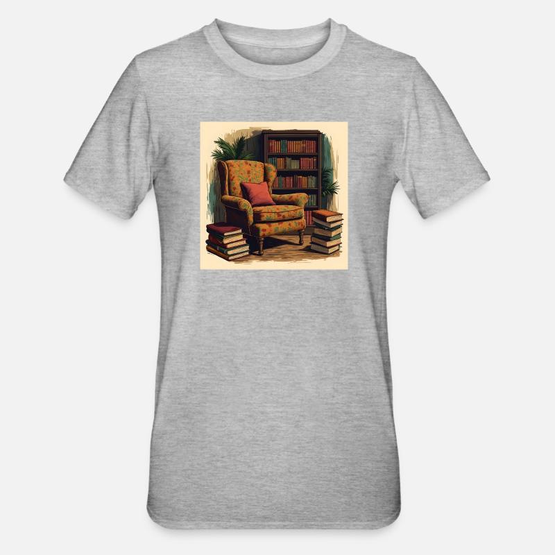 Chaise de lecture confortable - T-shirt polycoton Unisexe - gris chiné