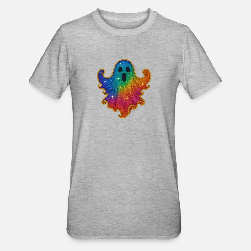 Regenbogen Geist Glitzer - T-shirt polycoton Unisexe - gris chiné