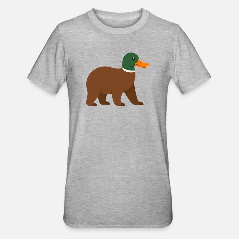 Die Bärente - sie hat einen Schnabel! - Unisex Polycotton T-Shirt - Grau meliert