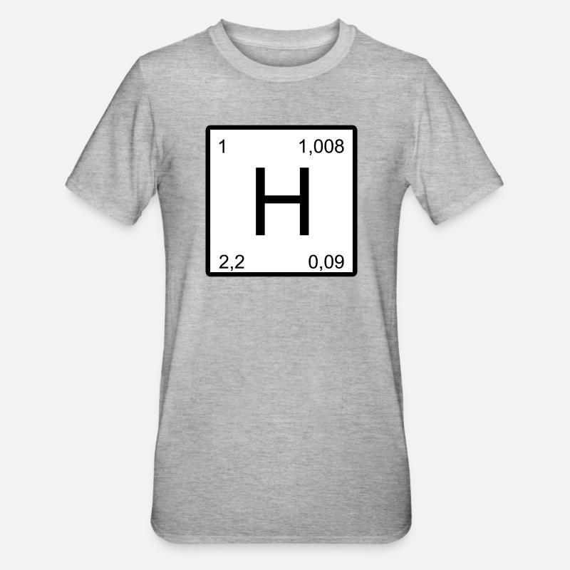 Conception du symbole de l’hydrogène - T-shirt polycoton Unisexe - gris chiné