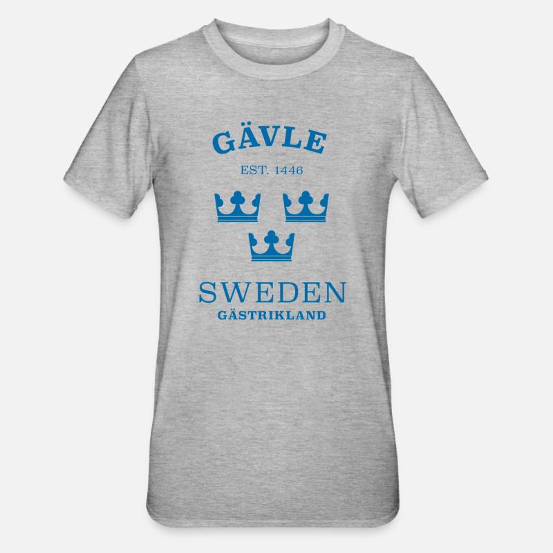 Gävle, Suède, Suède - T-shirt polycoton Unisexe - gris chiné