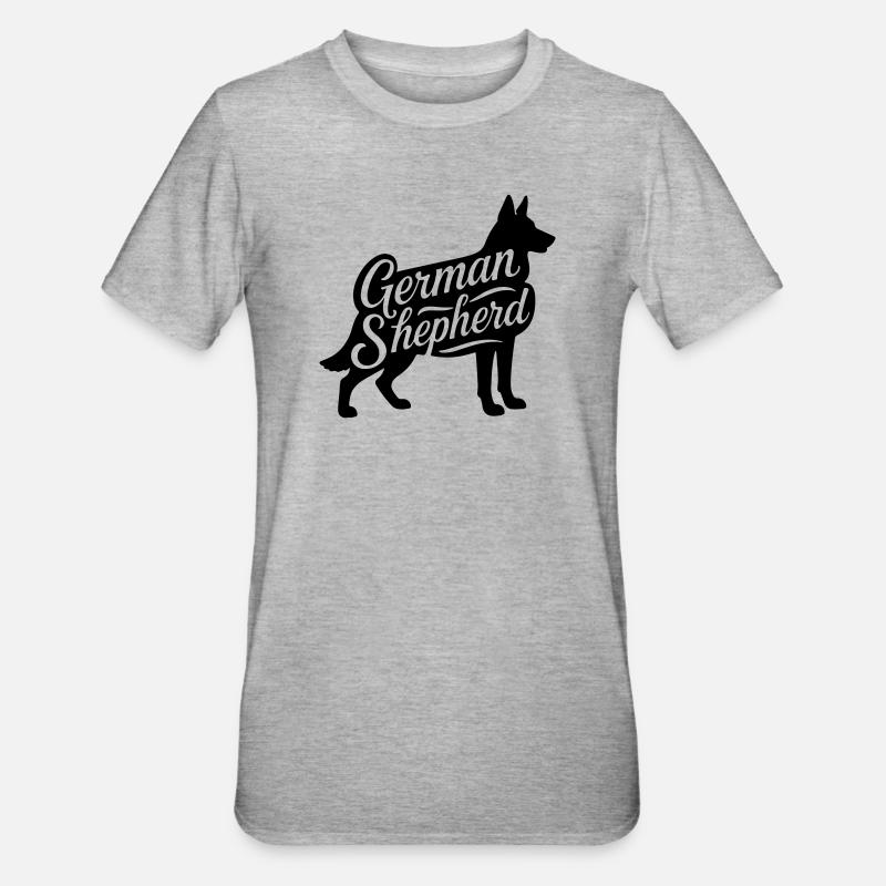 Schäferhund deutscher Schäferhund German shepherd - Unisex Polycotton T-Shirt - Grau meliert