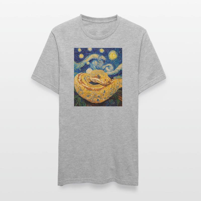 Snake Python Van Gogh Style Starry Night Unisex Polycotton T-Shirt
