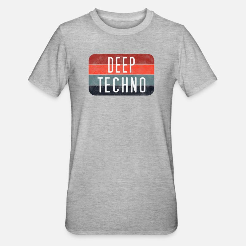 Deep Techno Gradient Stripes - Unisex Polycotton T-Shirt - heather grey