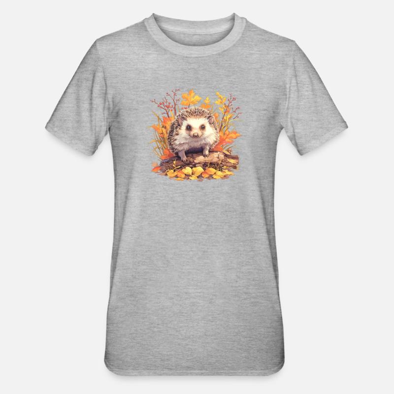 Hérisson - T-shirt polycoton Unisexe - gris chiné