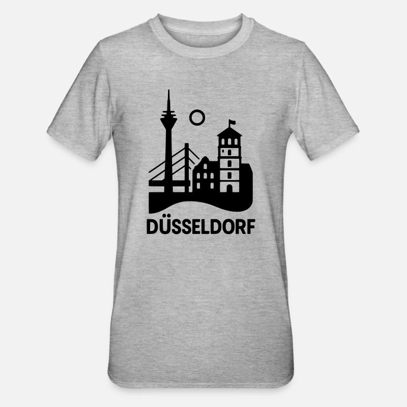 Silhouette de Düsseldorf - T-shirt polycoton Unisexe - gris chiné