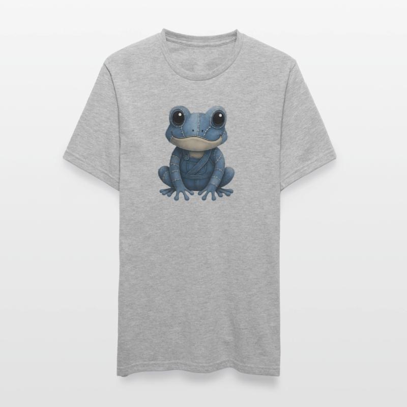 Denim Patchwork Frog Unisex Polycotton T-Shirt