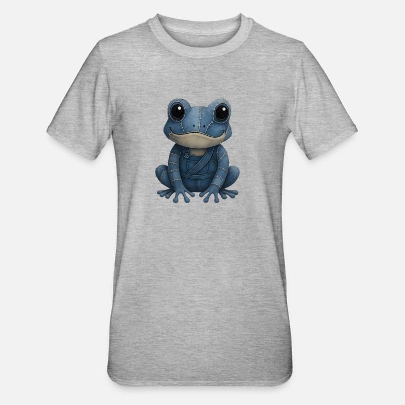 Denim Patchwork Grenouille - T-shirt polycoton Unisexe - gris chiné