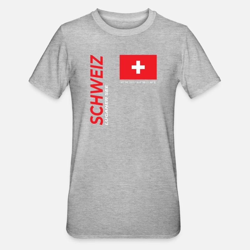 Lac de Lugano - T-shirt polycoton Unisexe - gris chiné
