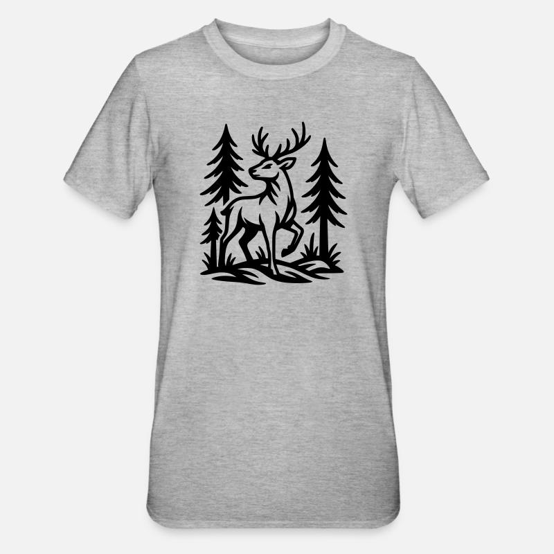 chevreuil - T-shirt polycoton Unisexe - gris chiné