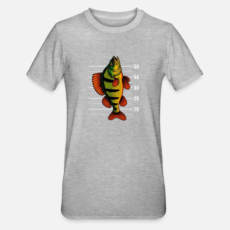 Perch Perch Perch Perch Bait - Unisex Polycotton T-Shirt - heather grey