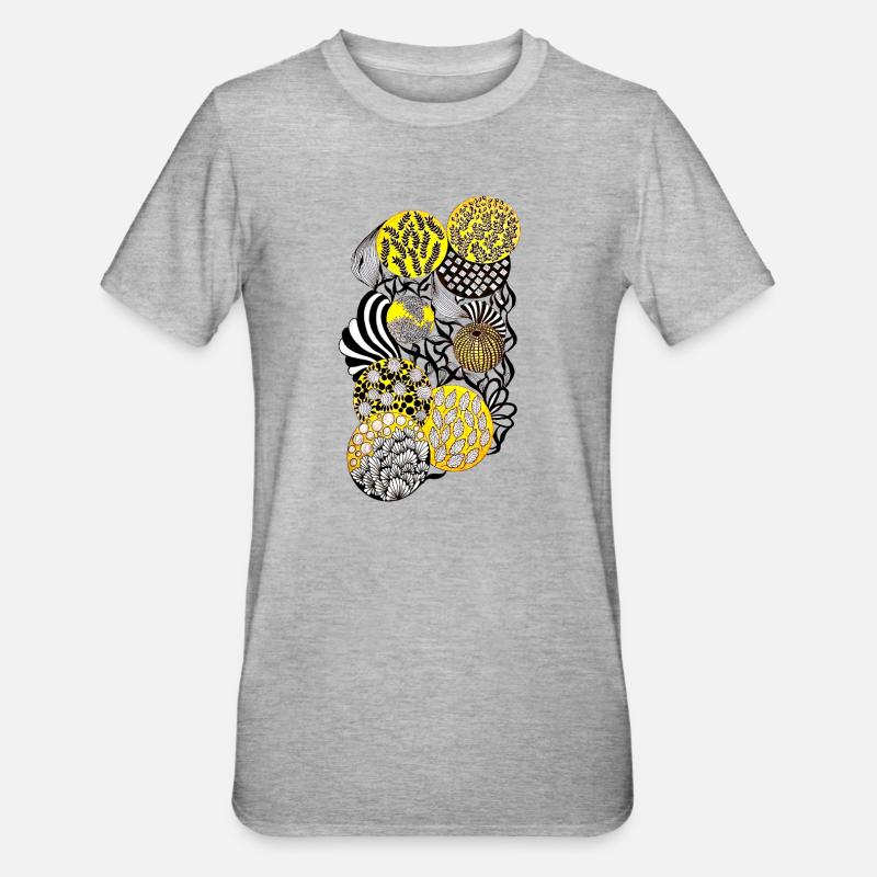 Luminous Circle Patterns Botany - Unisex Polycotton T-Shirt - heather grey