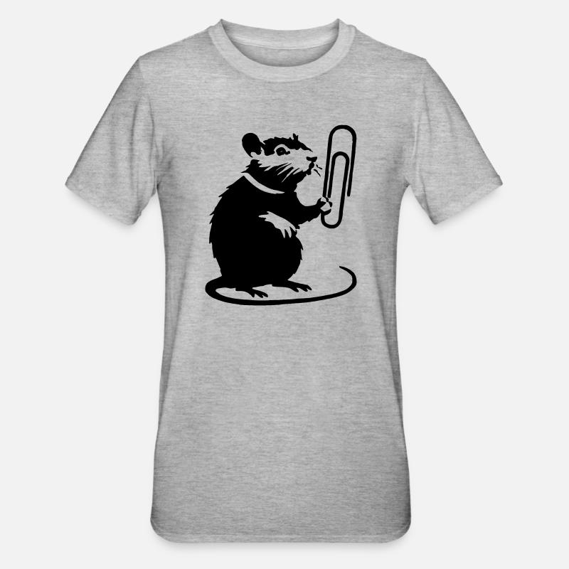 Le rat comme étalon de bureau - T-shirt polycoton Unisexe - gris chiné