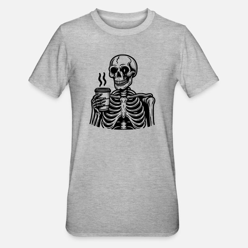 Dead Inside but Caffeinated - Unisex Polycotton T-Shirt - heather grey