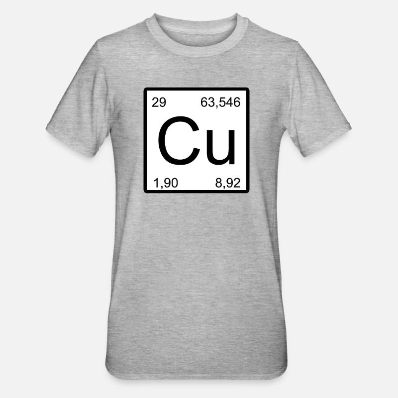 Kupfer Element Stil - Unisex Polycotton T-Shirt - Grau meliert