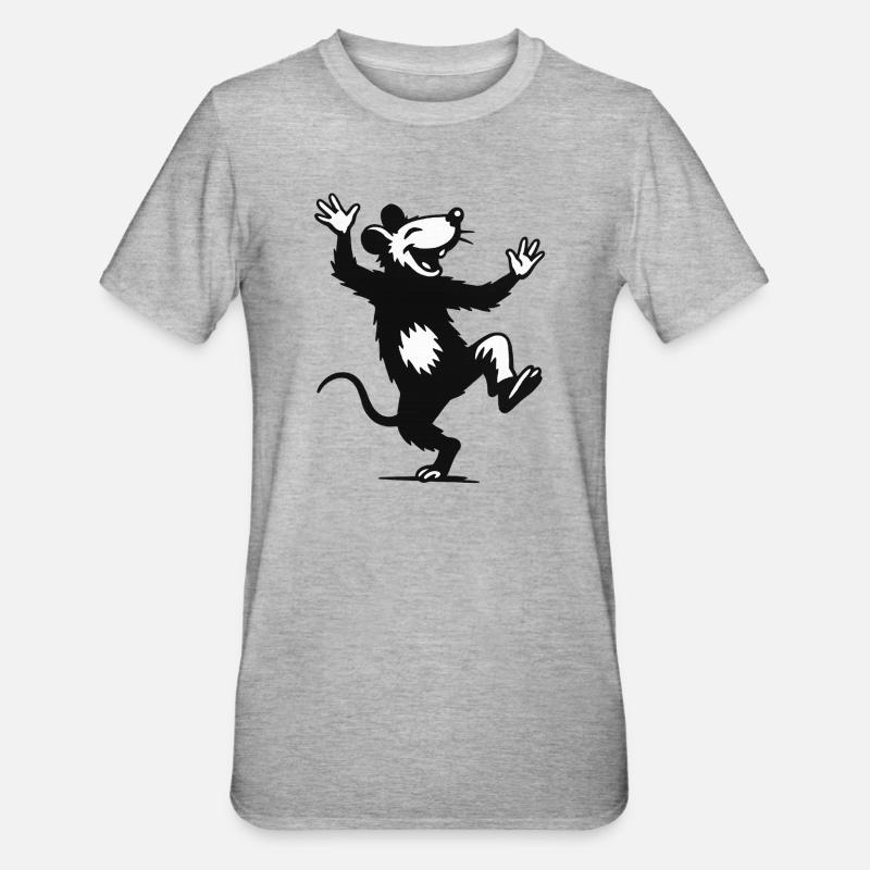 Souris dansante joyeuse - T-shirt polycoton Unisexe - gris chiné