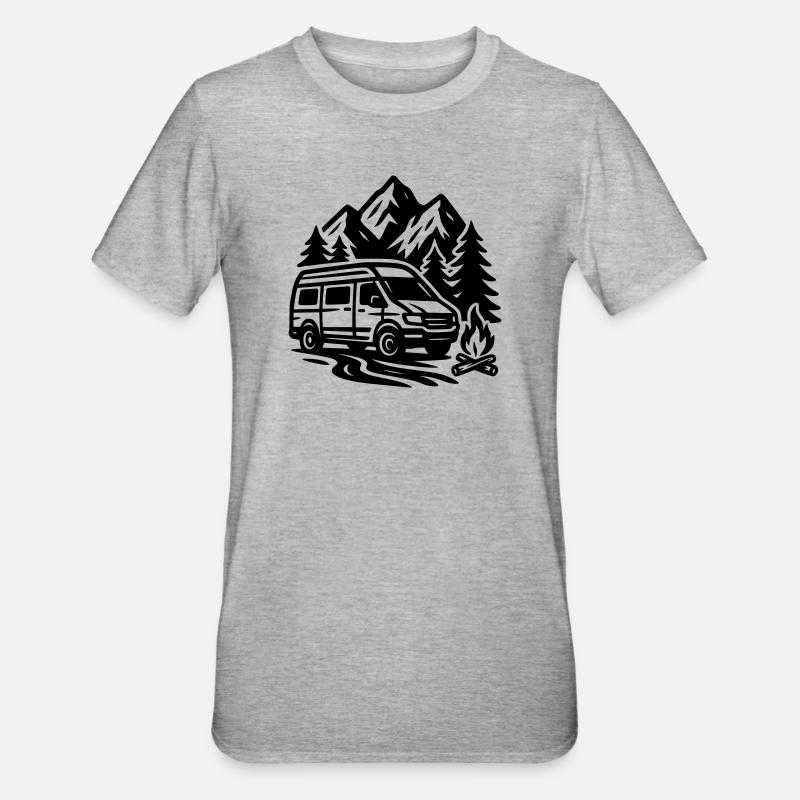 Camping - T-shirt polycoton Unisexe - gris chiné