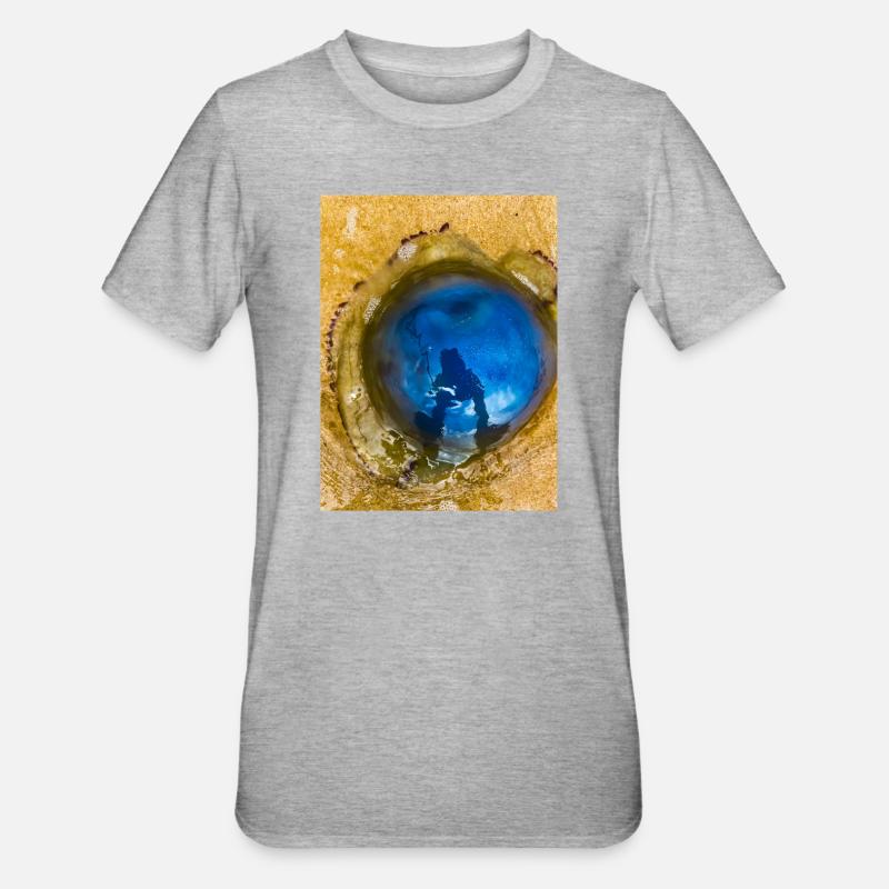 Méduse bleue avec Reflet sur Le Sable "Moi et mon Yelly - T-shirt polycoton Unisexe - gris chiné