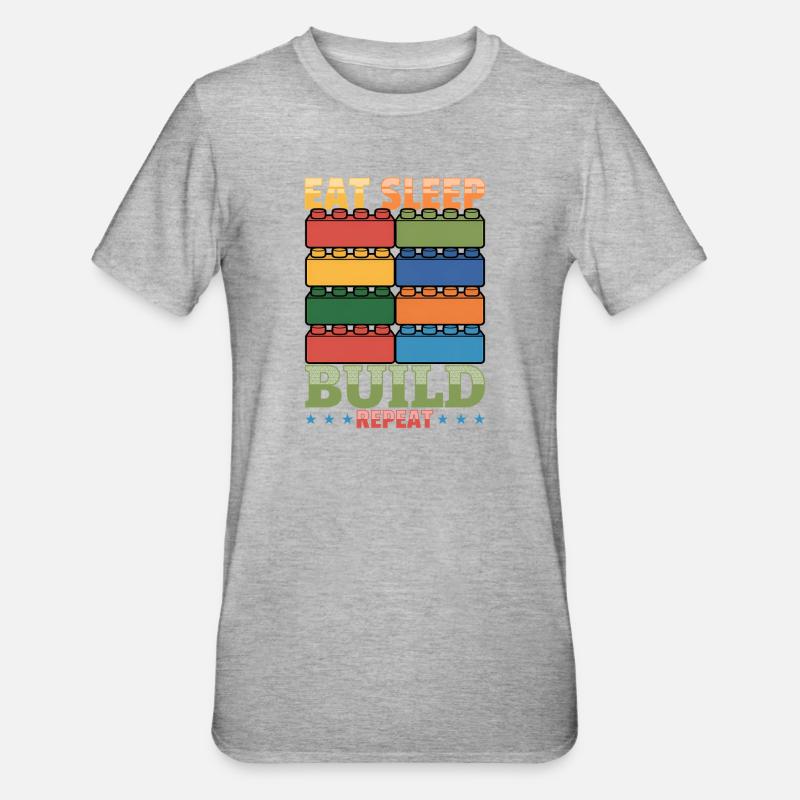 Blocs de construction Enfants Brick Builder - T-shirt polycoton Unisexe - gris chiné