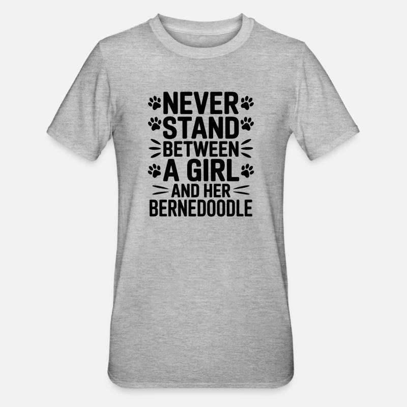 Bernedoodle Spruch Mädchen Bernedoodle Geschenk - Unisex Polycotton T-Shirt - Grau meliert