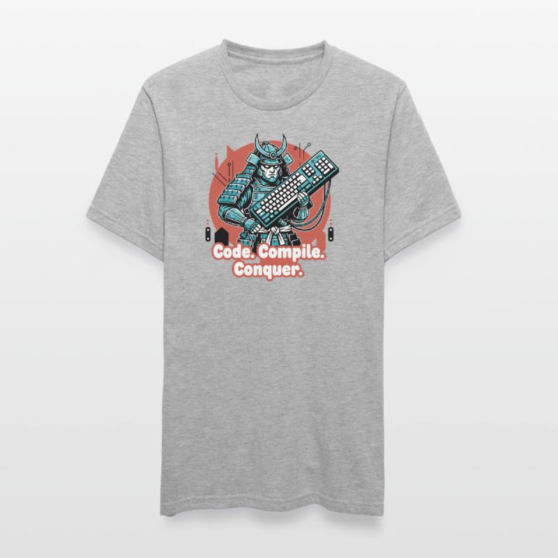 Code Battle Samurai with Keyboard Unisex Polycotton T-Shirt