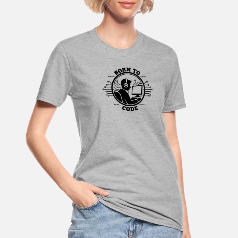 Codeur né pour coder Programmeur T-shirt polycoton Unisexe