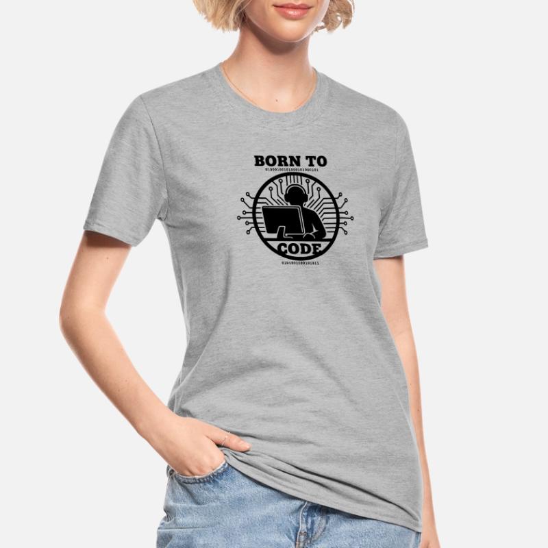 Codeur né pour coder Programmeur T-shirt polycoton Unisexe