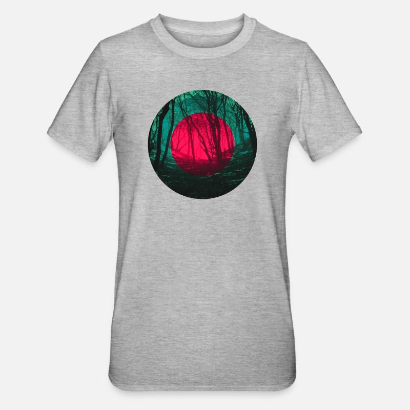 Éclipse de forêt - T-shirt polycoton Unisexe - gris chiné