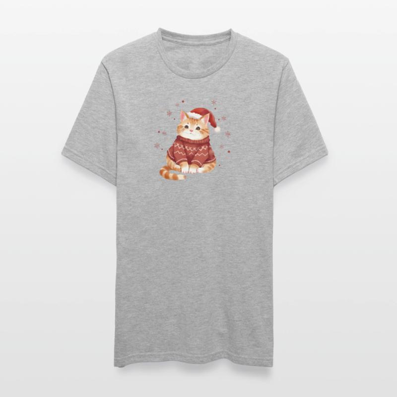 Conception de pull de Noël chat confortable T-shirt polycoton Unisexe