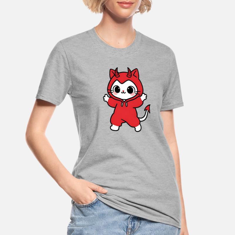 Cat Devil Kapuzenpullover Rot Unisex Polycotton T-Shirt